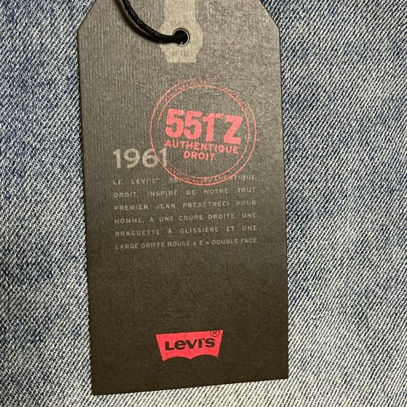 Levi's 551Z Authentic Straight Loose Leg Hemp Denim Jeans 30 32 Brand New Tags - Picture 9 of 11